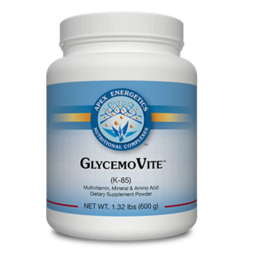 Apex Energetics GlycemoVite K-85 supplement powder container multivitamin mineral amino acid